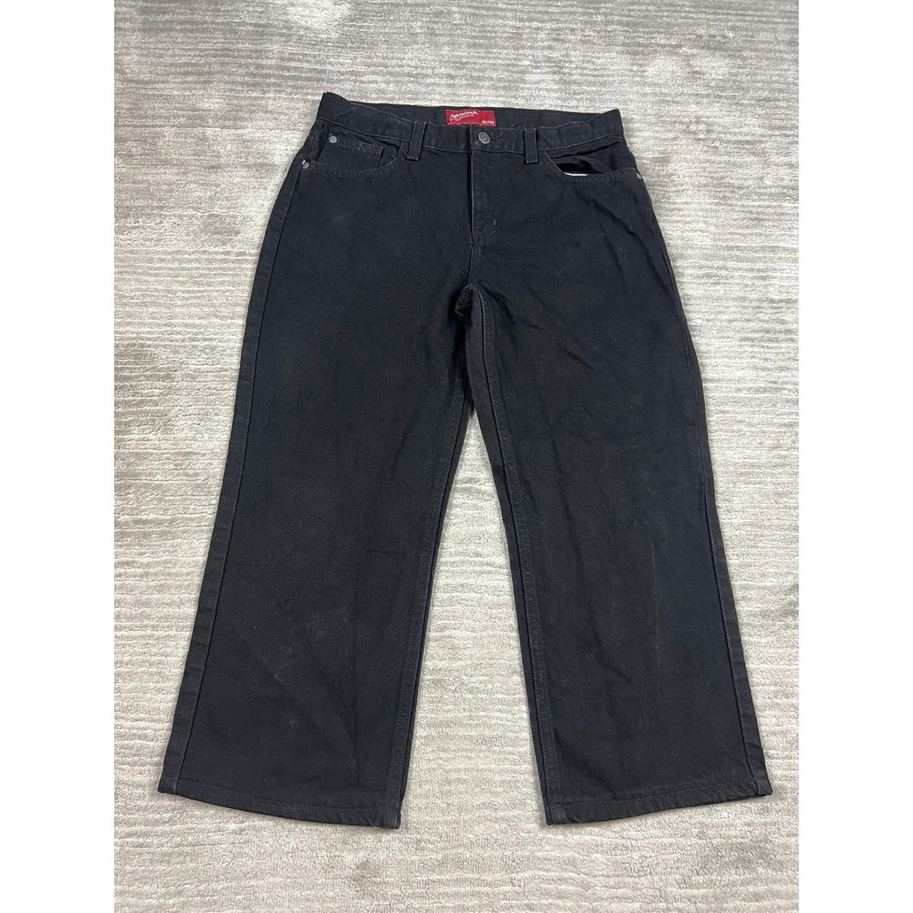 Arizona Jean Co Jeans Boys 16 Husky Black Relaxed Fit Straight Leg Denim Pants